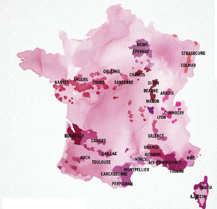 Carte de vignobles de france